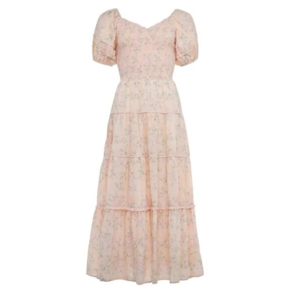 Ivy city co 2x tea party Pink Tiered Dress - Picture 3 of 3